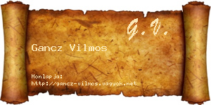 Gancz Vilmos névjegykártya